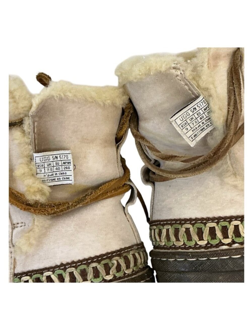 UGG Australia Ankle Boots Womens Cove Suede Leather 5178 Beige Cream US size 9 - Picture 12 of 16